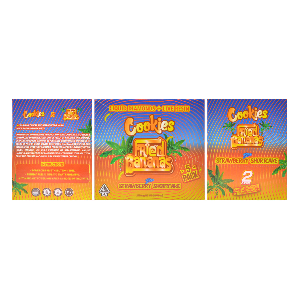 Cookies Fried Bananas 2g Disposable Vape Pen Empty Round 2ml