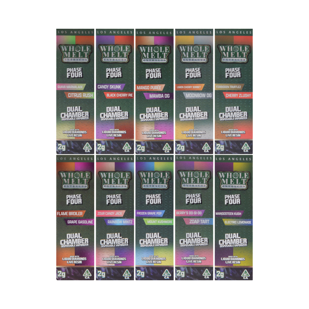 USA Stock V9 Whole Melt Phase 4 2G Disposable Vape Pen, 1G+1G Glow