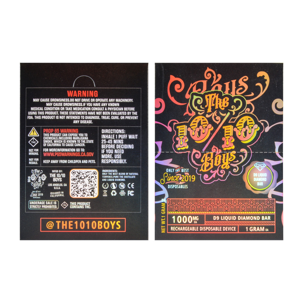 UK Stock THE BOYS 1010 1ml Sample 10pcs Box 1G Disposable Vape Pen
