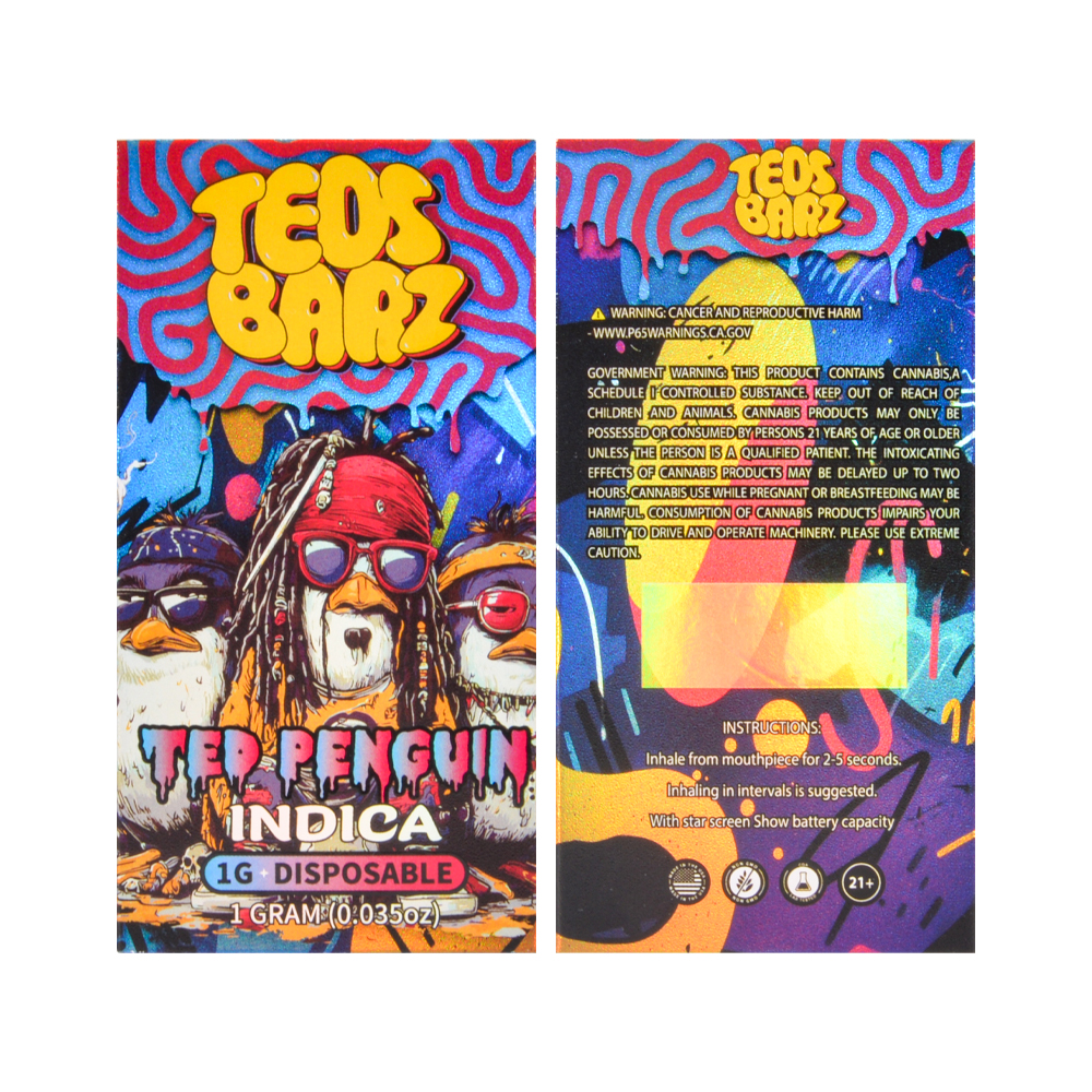UK Warehouse TEDS BARZ 1ml Sample 10pcs Box 1G Disposable Vape Pen