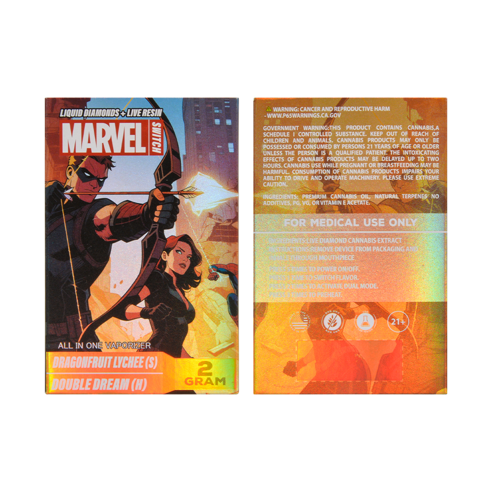 USA Stock Marvel Switch 2G Disposable Vape Pen 2ML Dual Chamber Empty