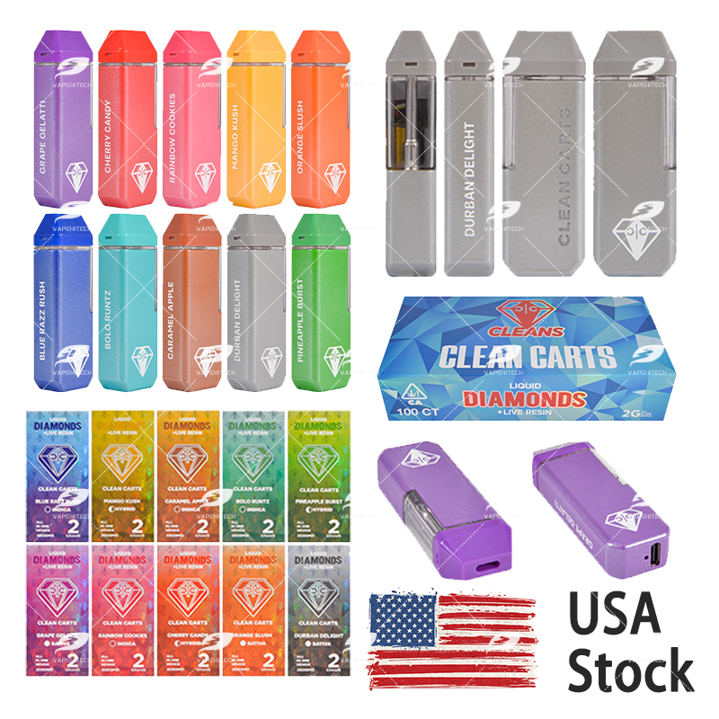 USA Stock Clean Carts 2G Disposable Vape Pen Sample Empty
