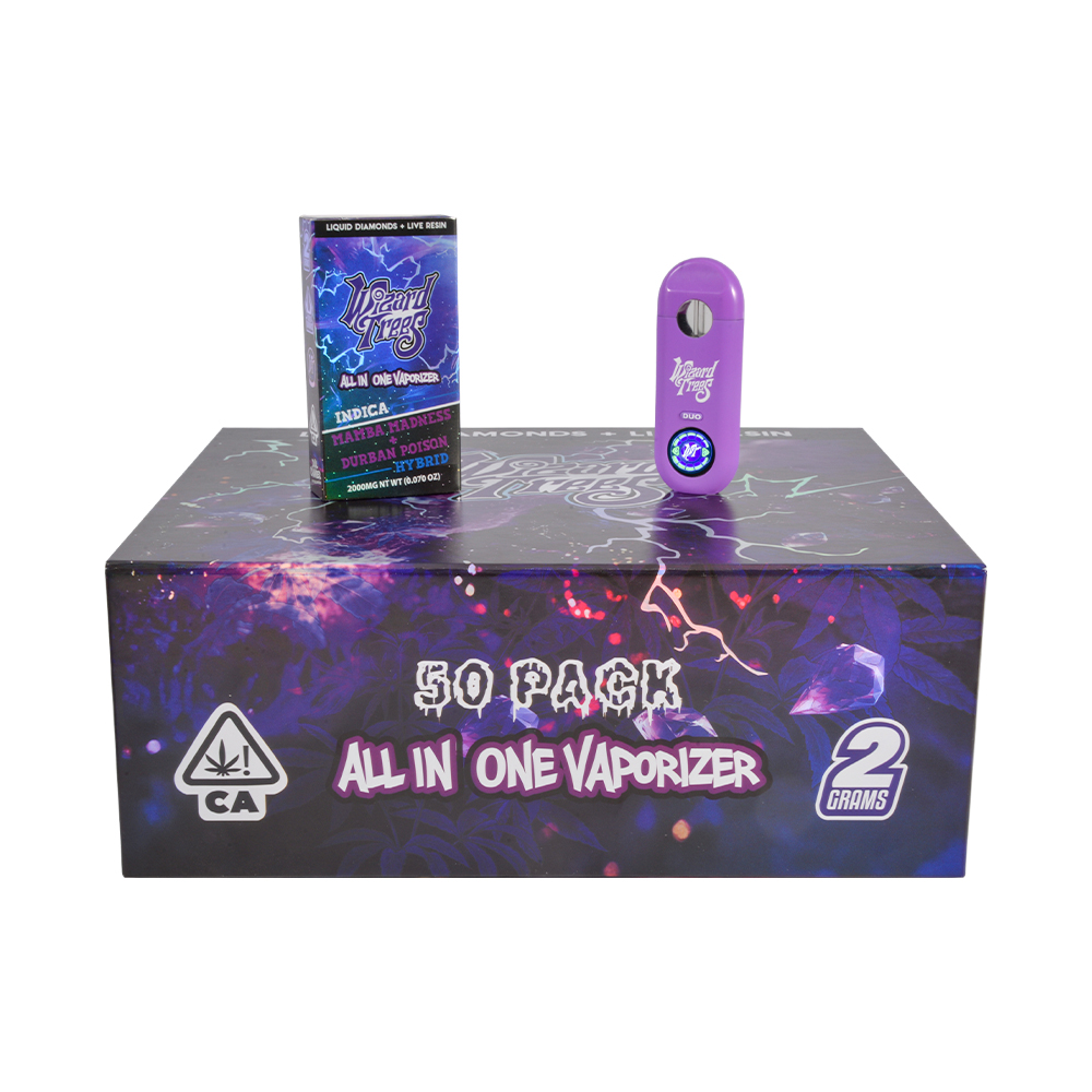 USA Stock Wizard Trees Duo 2G Disposable Vape Pen Sample 10pcs Box
