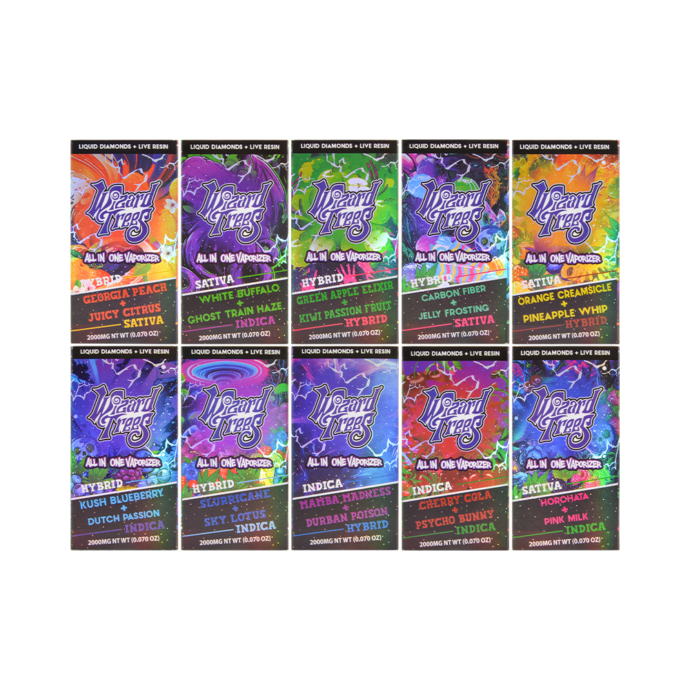USA Stock Wizard Trees Duo 2G Disposable Vape Pen Sample 10pcs Box