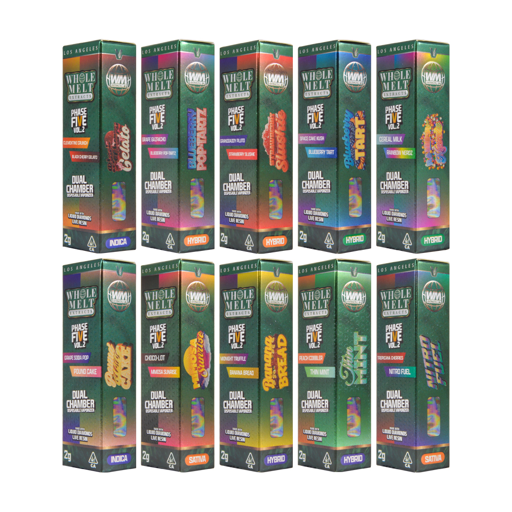 USA Stock Whole Melt Extracts Phase Five V2 2G Disposable Vape Pen