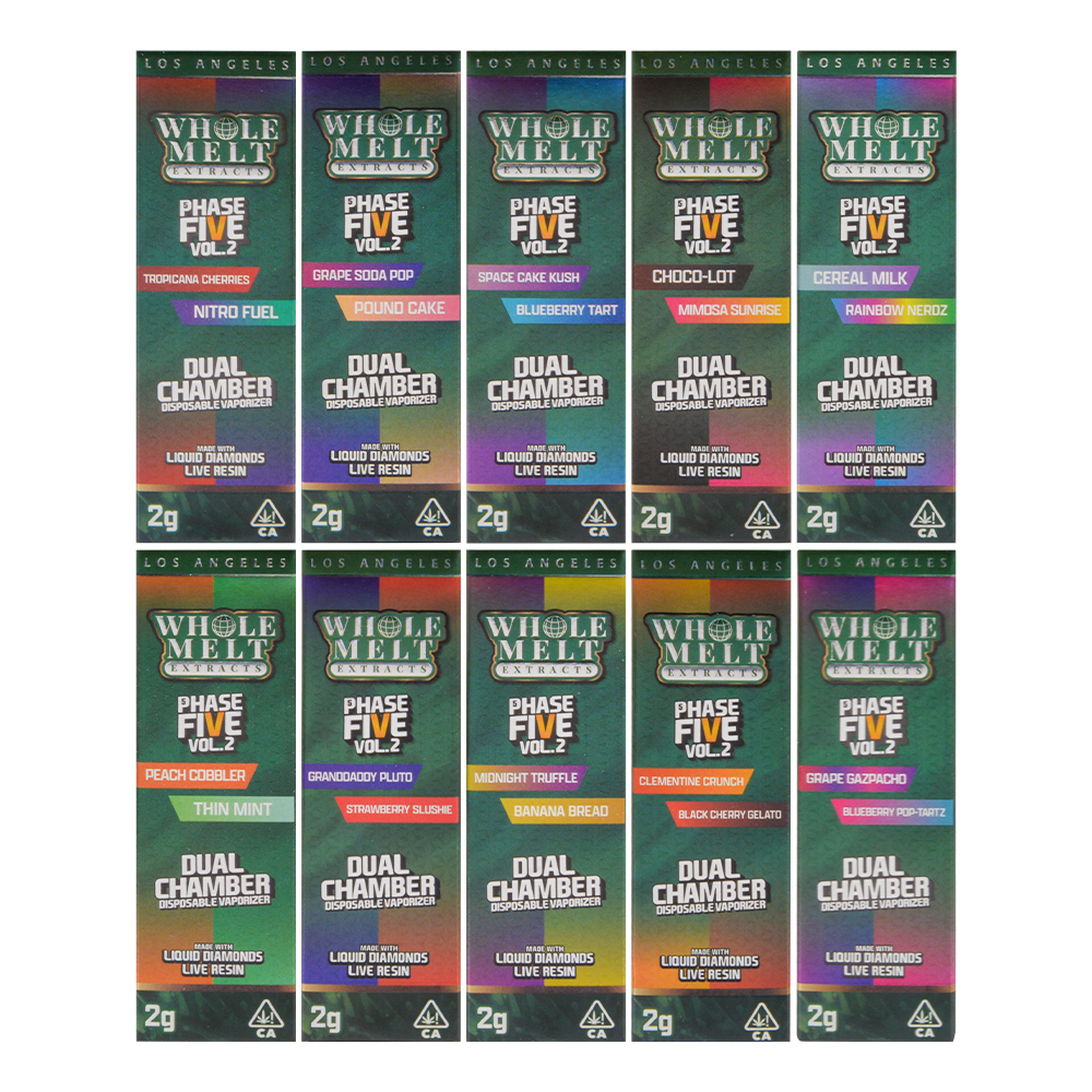 USA Stock Whole Melt Extracts Phase Five V2 2G Disposable Vape Pen
