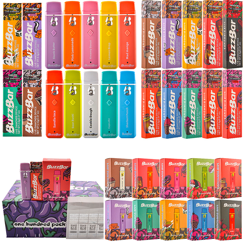 Best new BUZZBAR 2g liquid diamonds 10 strains rechargeable disposable empty device for sale.