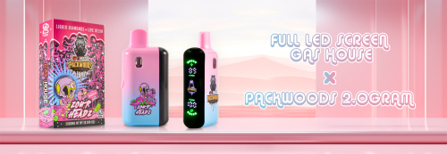 Whole display LED screen Gas House X Packwoods empty 2000mg disposable vape pens