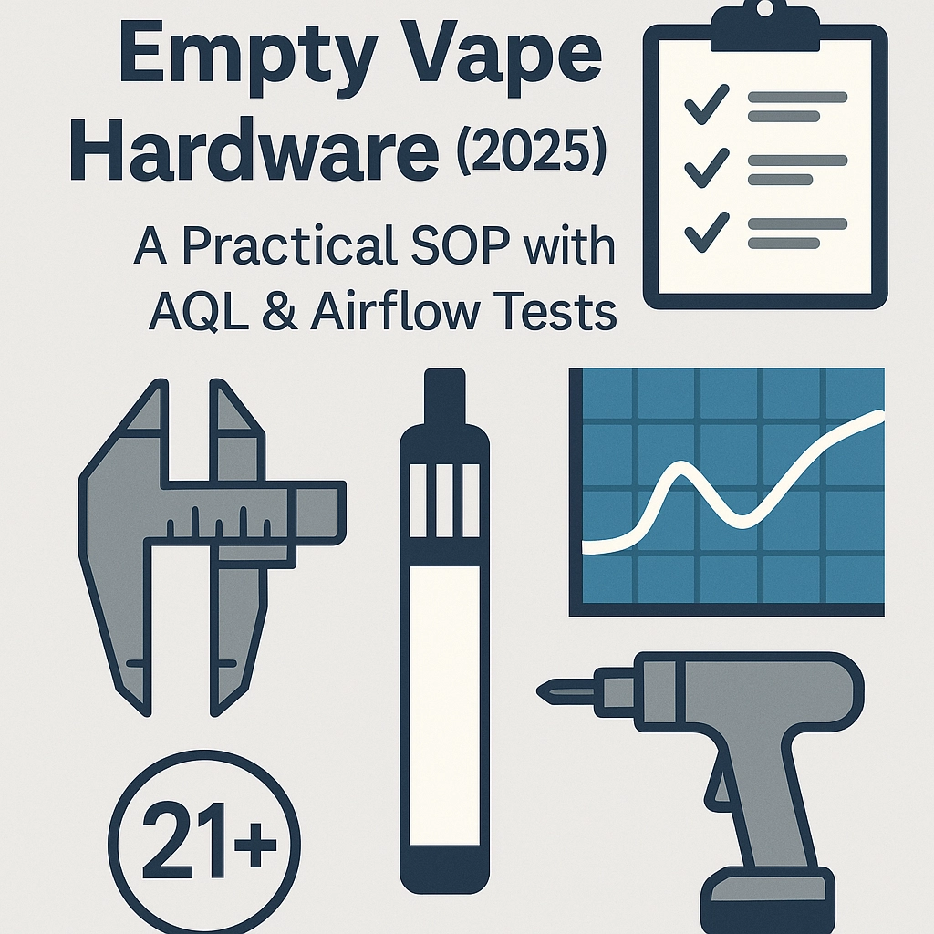 Cover: Incoming QC for empty vape hardware—AQL sampling and airflow/draw-resistance tests (2025)