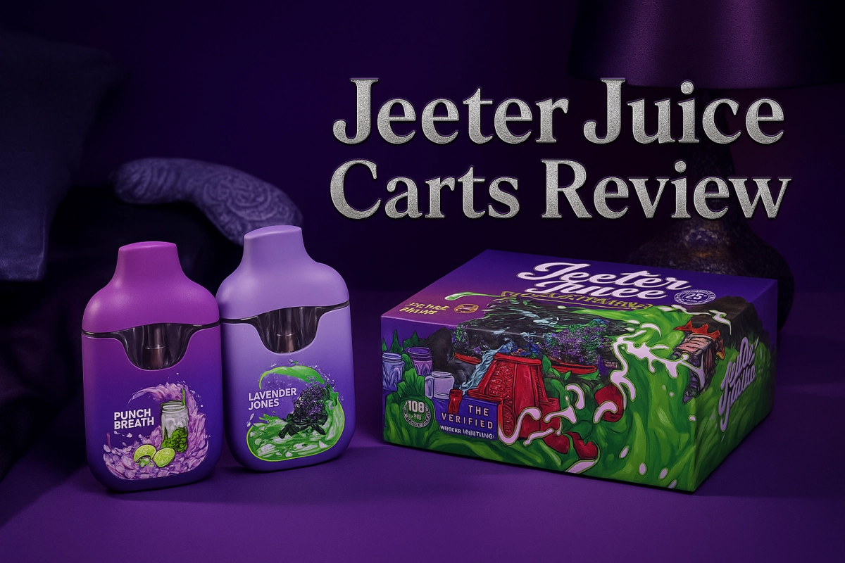 Jeeter Juice carts review cover comparing strains, potency, and user experience