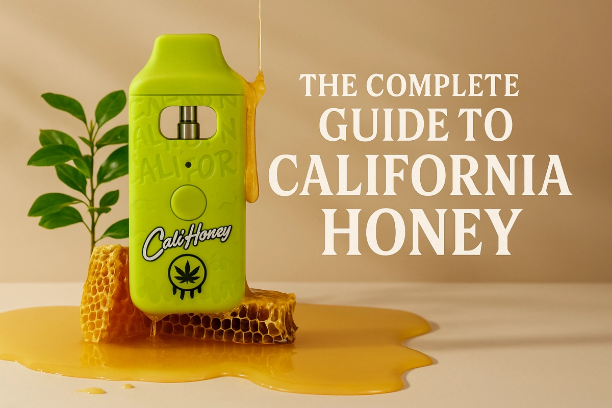 Cover image for California Honey 2025 guide showing empty cali honey-style vape hardware with a neutral educational design, no THC or nicotine.