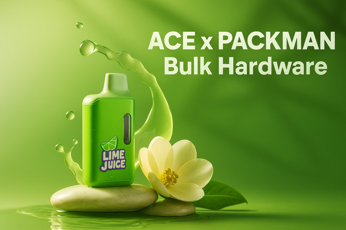 Ace x Packman bulk empty disposable hardware trays on a clean workbench for B2B engineering and sourcing review