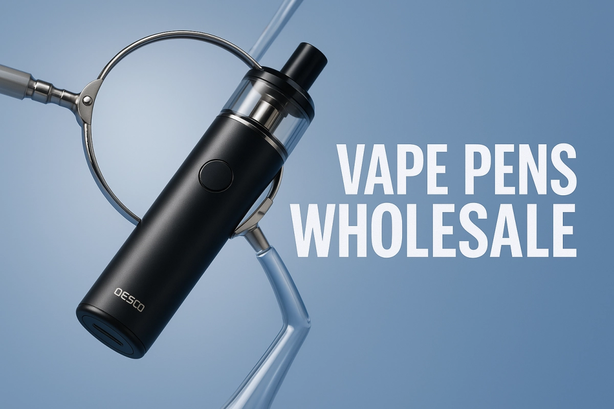 Warehouse procurement review: vape pen wholesale cartons with lot labels, packaging checks, and a supplier audit checklist (empty hardware only).