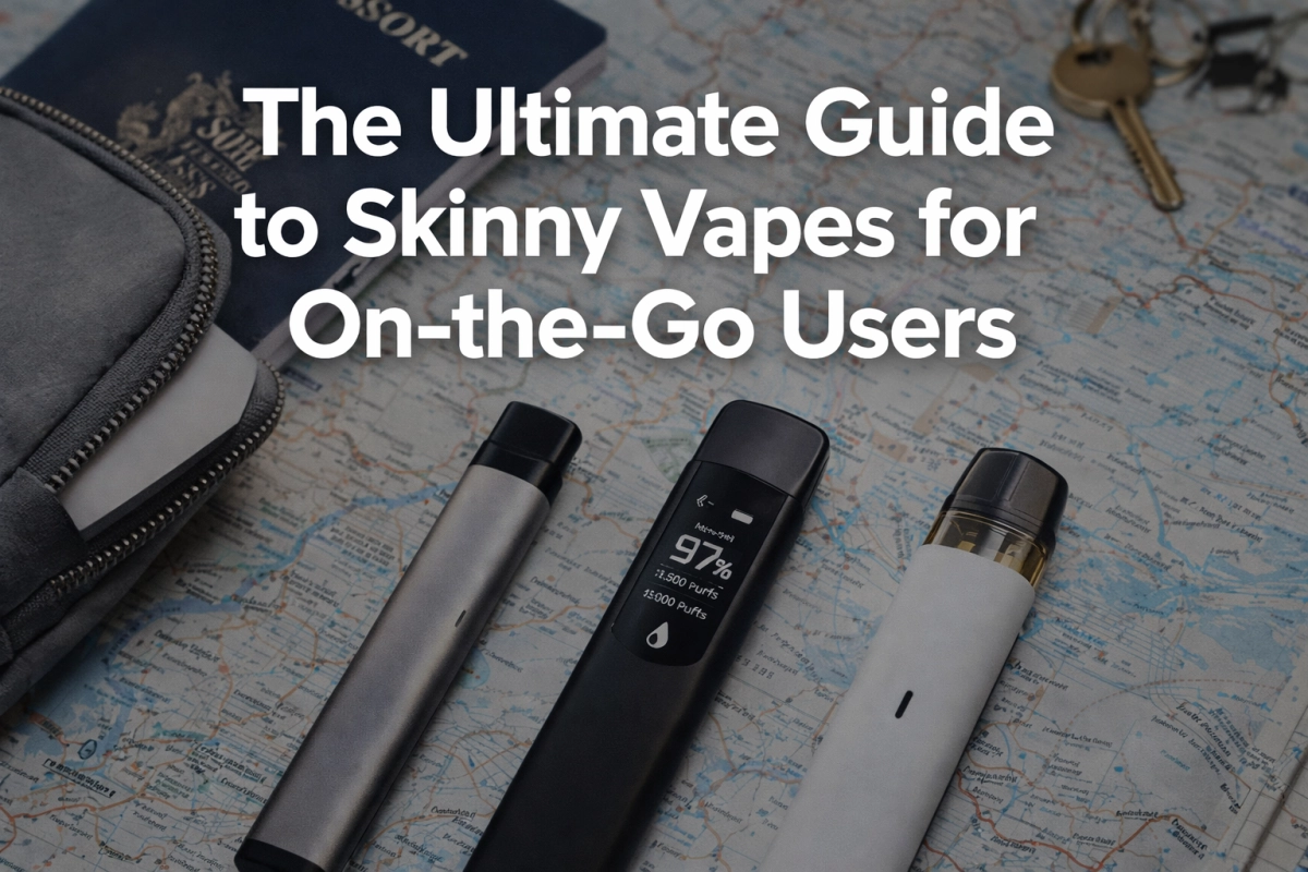 Ultra-slim skinny vapes and a compact mini vape form factor for daily on-the-go carry.