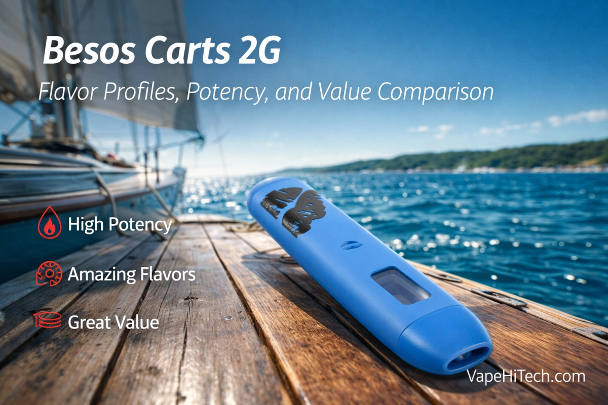 Besos carts 2g rating table comparing catalog labels, output potential, and value (empty only)