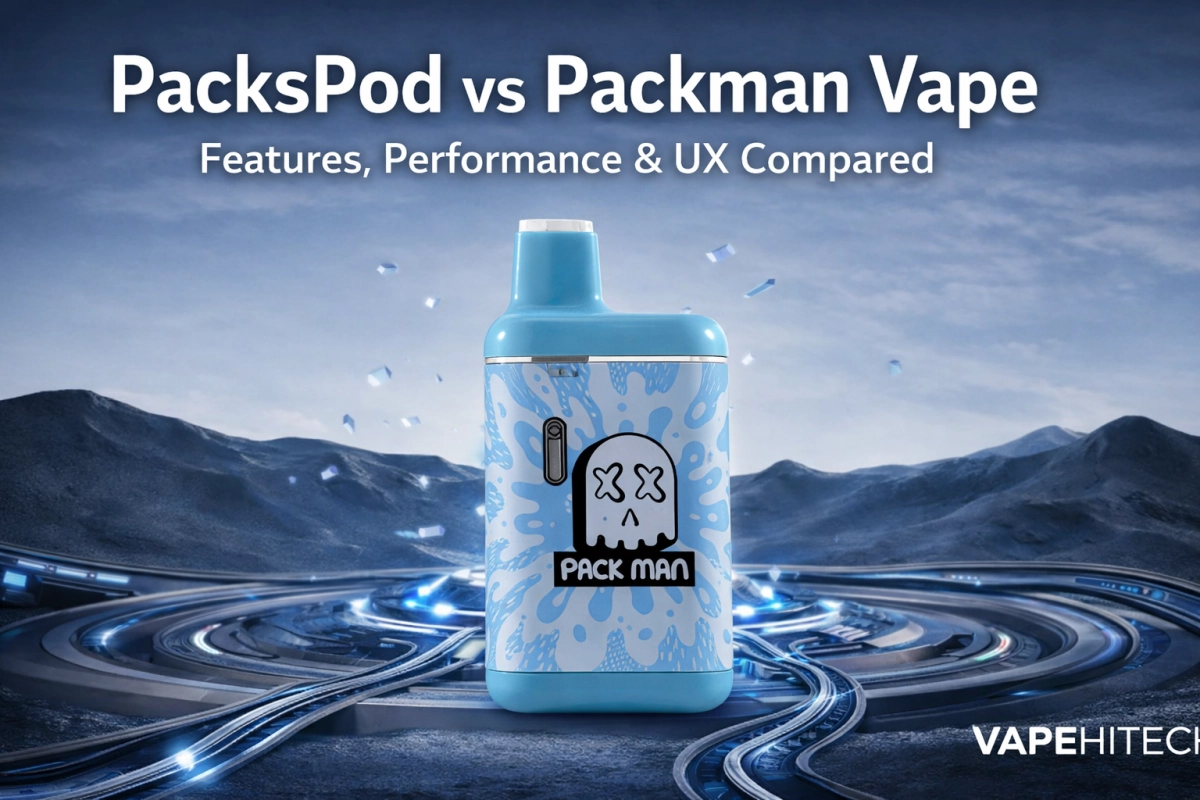 Packspod vs Packman vape comparison cover featuring a buyer checklist, UX signals, and compatibility scorecard (empty only)