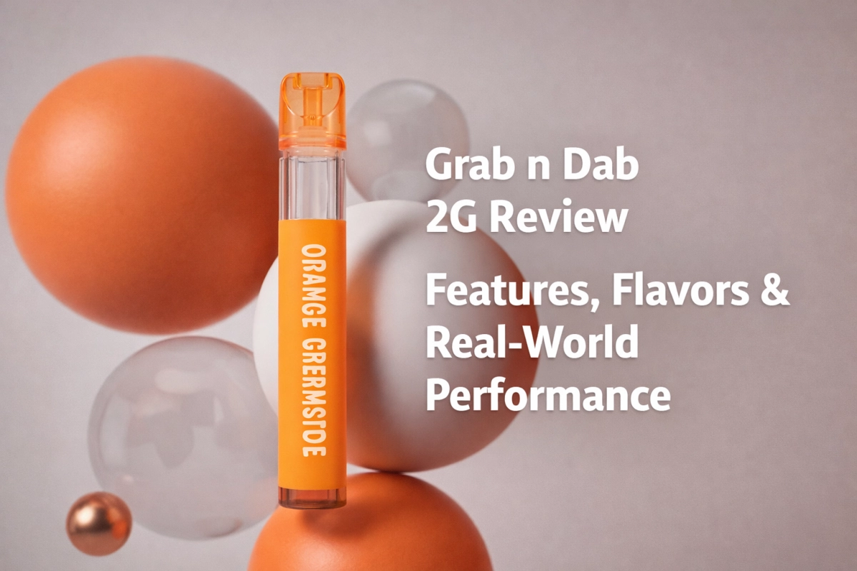 Grab n Dab 2G disposables — flavor lineup and QC checklist callouts (empty only)