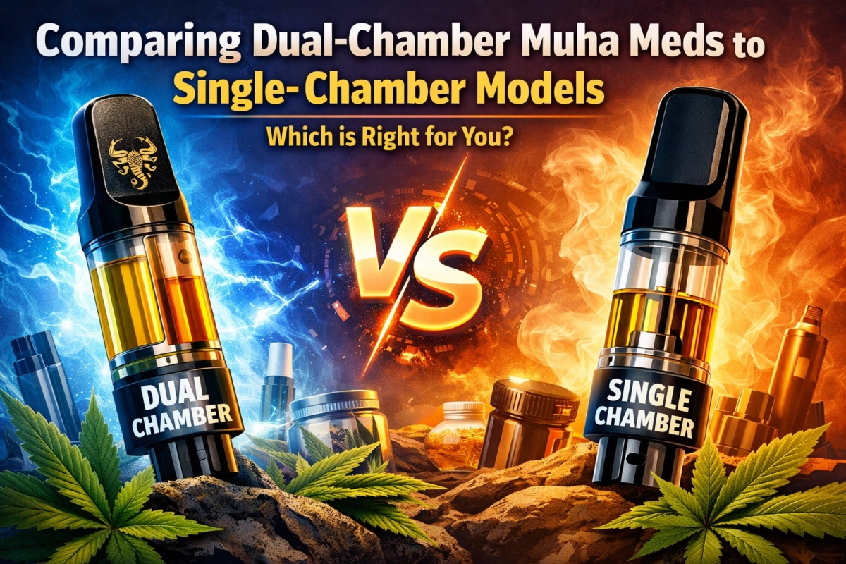 Comparison of Dual Chamber and Single Chamber Muha Meds Disposable Vape Models