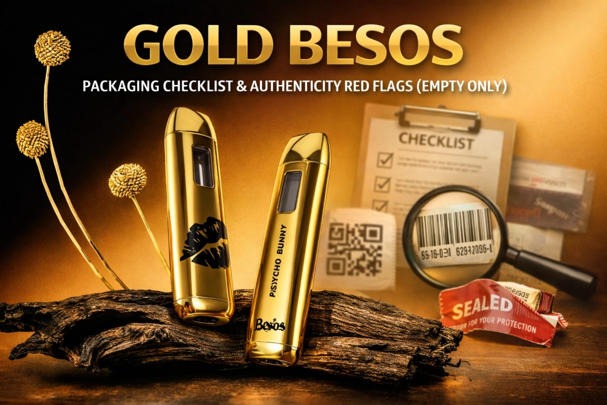 Gold Besos empty only packaging checklist showing carton fields, seal inspection, and run identifier notes