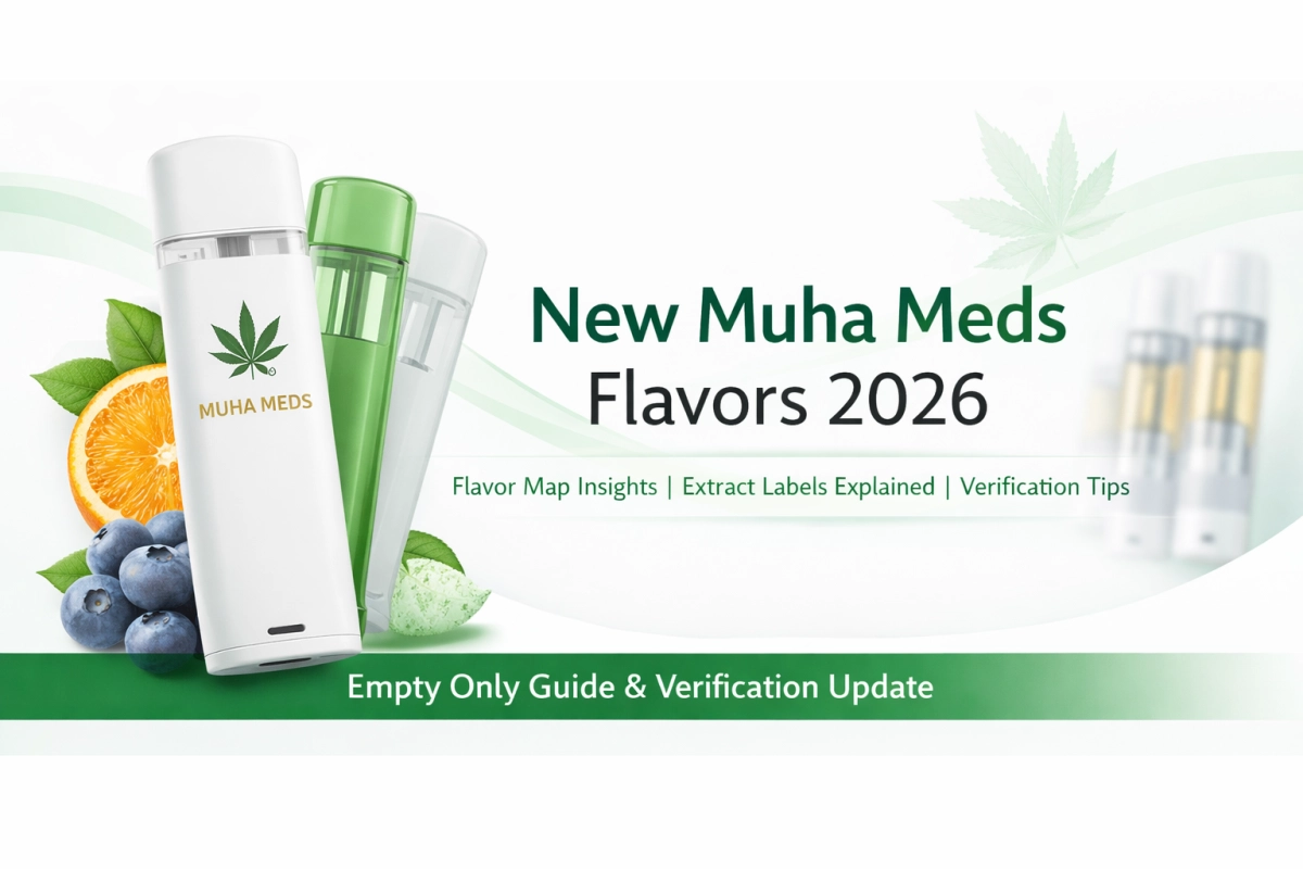 Muha Meds brand overview cover showing product categories, official references, and empty-only buyer basics for 2026