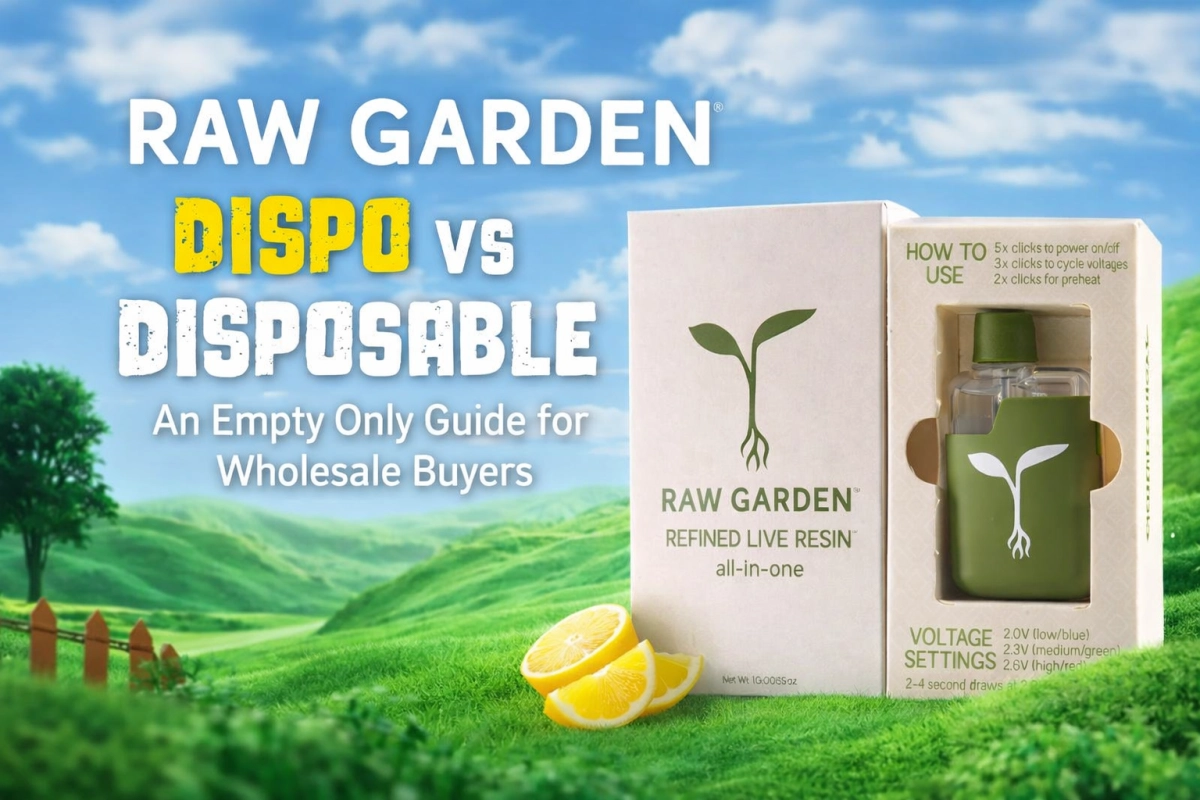 Raw Garden Dispo vs Raw Garden Disposable empty only guide cover for wholesale buyers