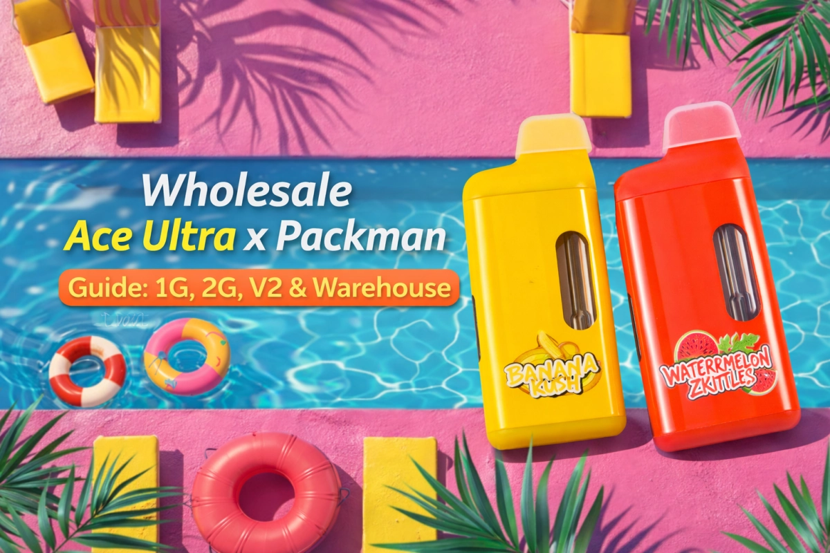 Wholesale Ace Ultra x Packman guide cover showing 1G, 2G, V2 and warehouse listing routes