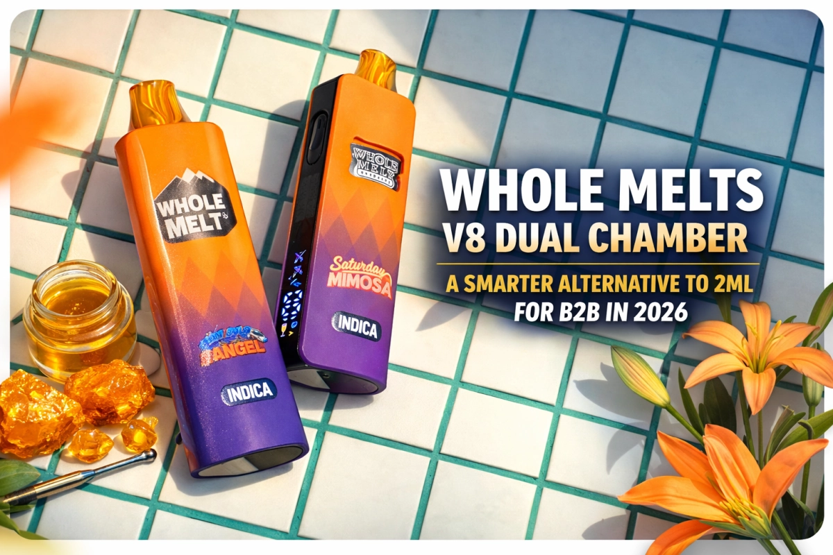 Whole Melts V8 1+1 dual-chamber empty vape pen comparison for B2B buyers