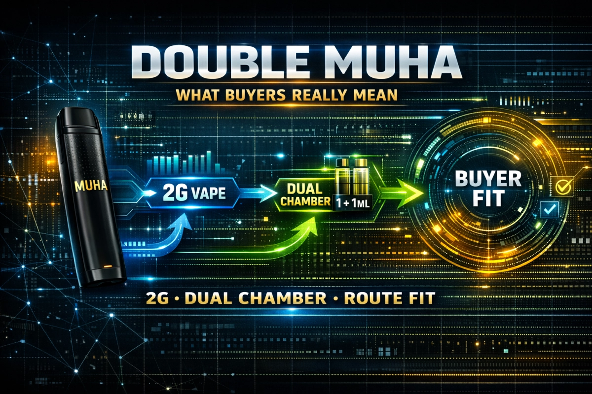 Double Muha route map showing Muha 2G and dual-chamber empty-only paths for B2B buyers