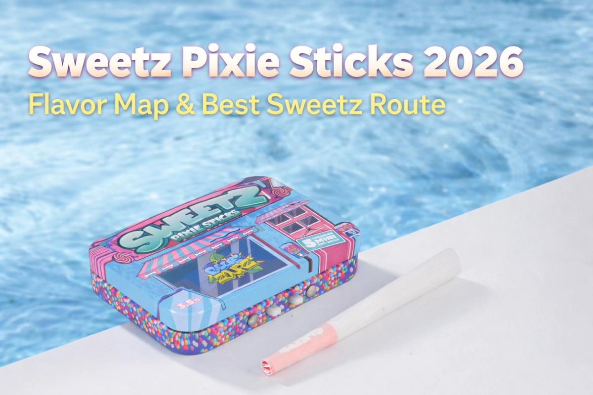Sweetz Pixie Sticks blog cover showing a candy-forward flavor map and the closest Sweetz route options for 2026.