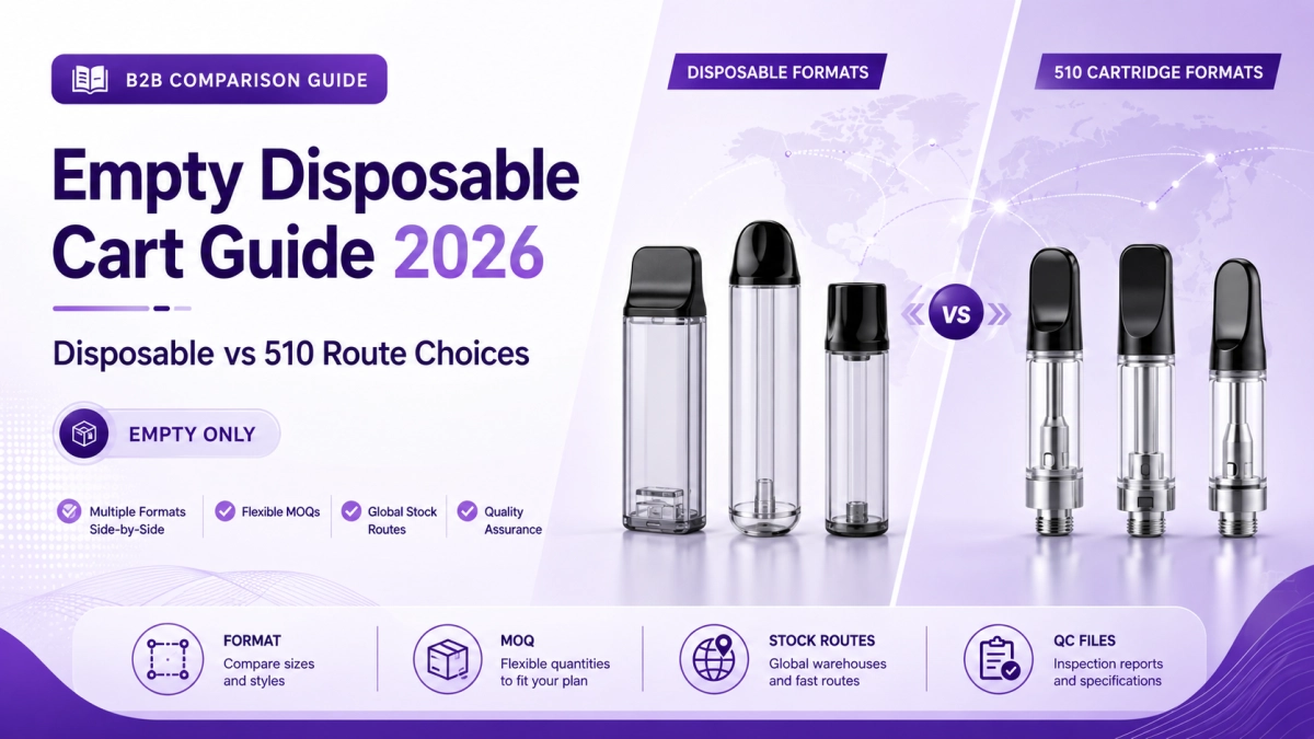 Empty disposable cart vs 510 cartridge route comparison for B2B sourcing