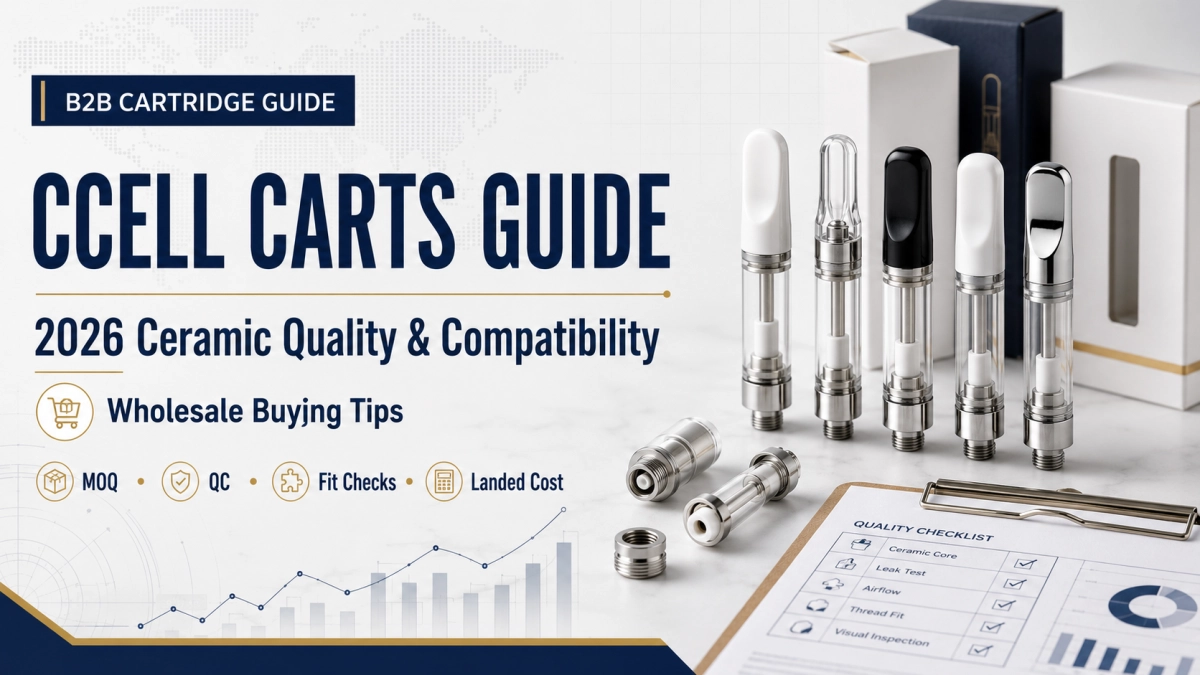 B2B CCELL carts guide for ceramic quality, fit checks, MOQ, QC records, packaging proof, and empty only wholesale sourcing