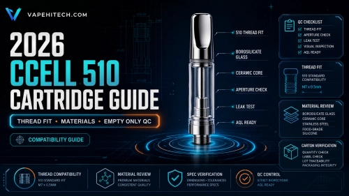 2026 CCell 510 Cartridge Guide: Thread Fit, Materials & Empty QC
