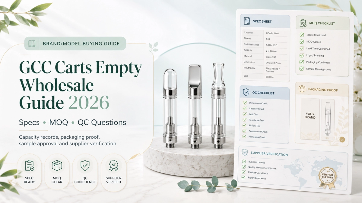 GCC carts empty wholesale guide with spec sheet MOQ checklist QC questions supplier verification and packaging proof