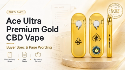 Ace Ultra Premium Gold CBD Vape: Buyer Spec and Page Wording