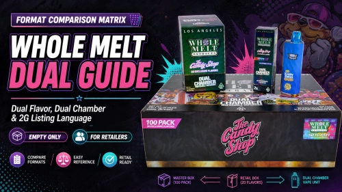 Whole Melt Dual Guide: Dual Chamber, Flavor and 2G Retail Listings