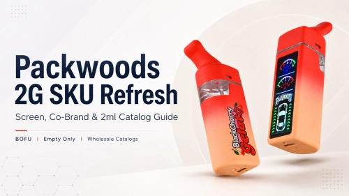 Packwoods 2G Disposable SKU Refresh: Screen, Co-Brand & 2ml Guide