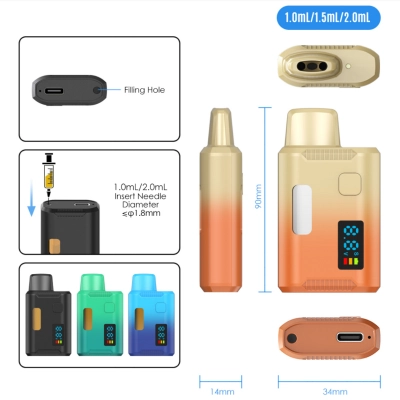 2g Disposable Vape with Led Screen Wholesale Custom 2 Gram Dispo Vapes With Screen YX021 02