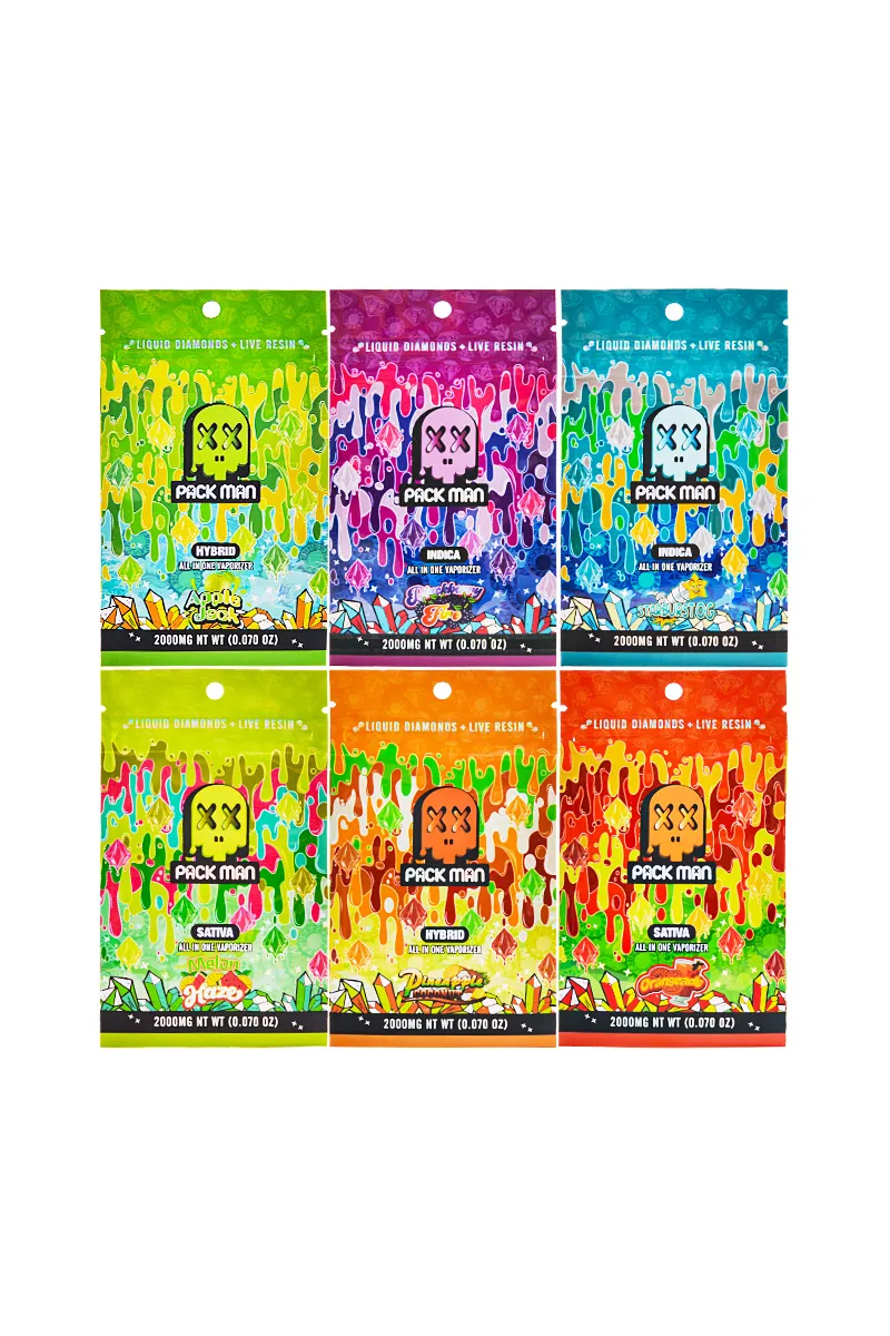 Packman Gen3 with Screen Liquid Diamonds Bags Packging Live Resin Disposable Vape Pen 
