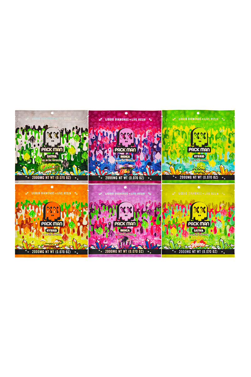 Packman Gen3 with Screen Liquid Diamonds Bags Packging Live Resin Disposable Vape Pen 