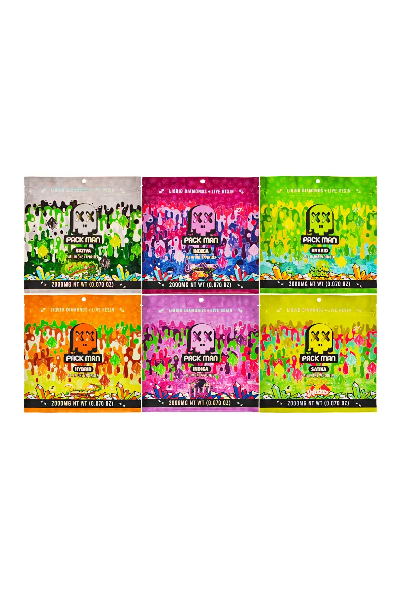 Packman Gen3 with Screen Liquid Diamonds Bags Packging Live Resin Disposable Vape Pen 
