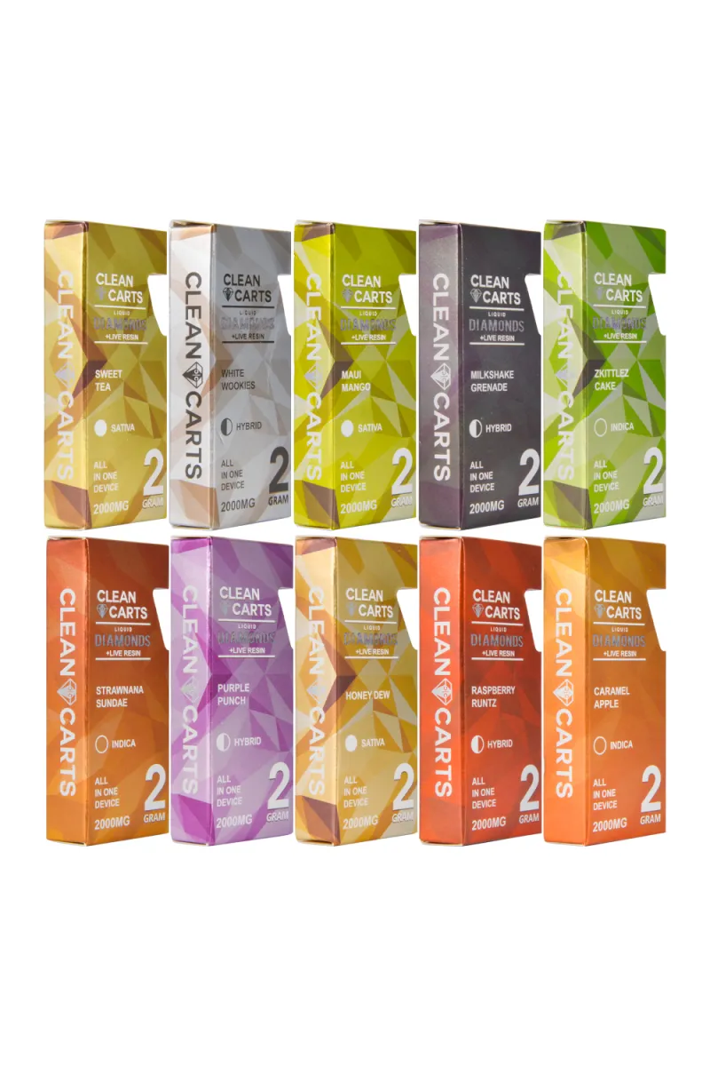 USA STOCK Clean Carts 2g Liquid Diamonds Live Resin Disposable vape pen