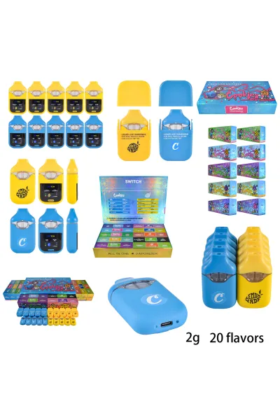 USA STOCK Cookies&Lemonade Double Flavors 1+1g Disposable vape pen Yellow Blue Edition 500pcs 01