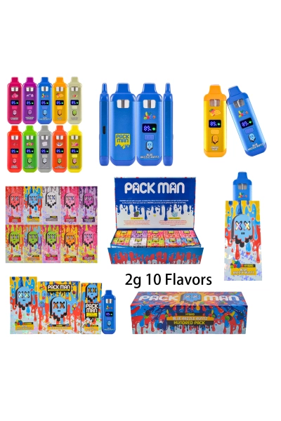 UK STOCK Packman Mini 2g Disposable Vape Pen With Screen 300pcs 01