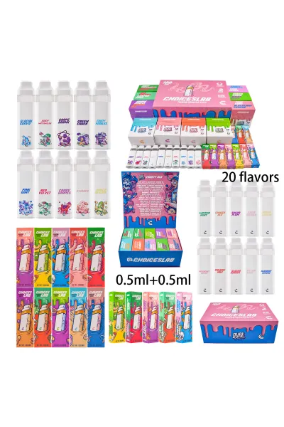 USA STOCK Choices Lab Double Flavors 0.5+0.5g Disposable Vape Pen 500pcs 01