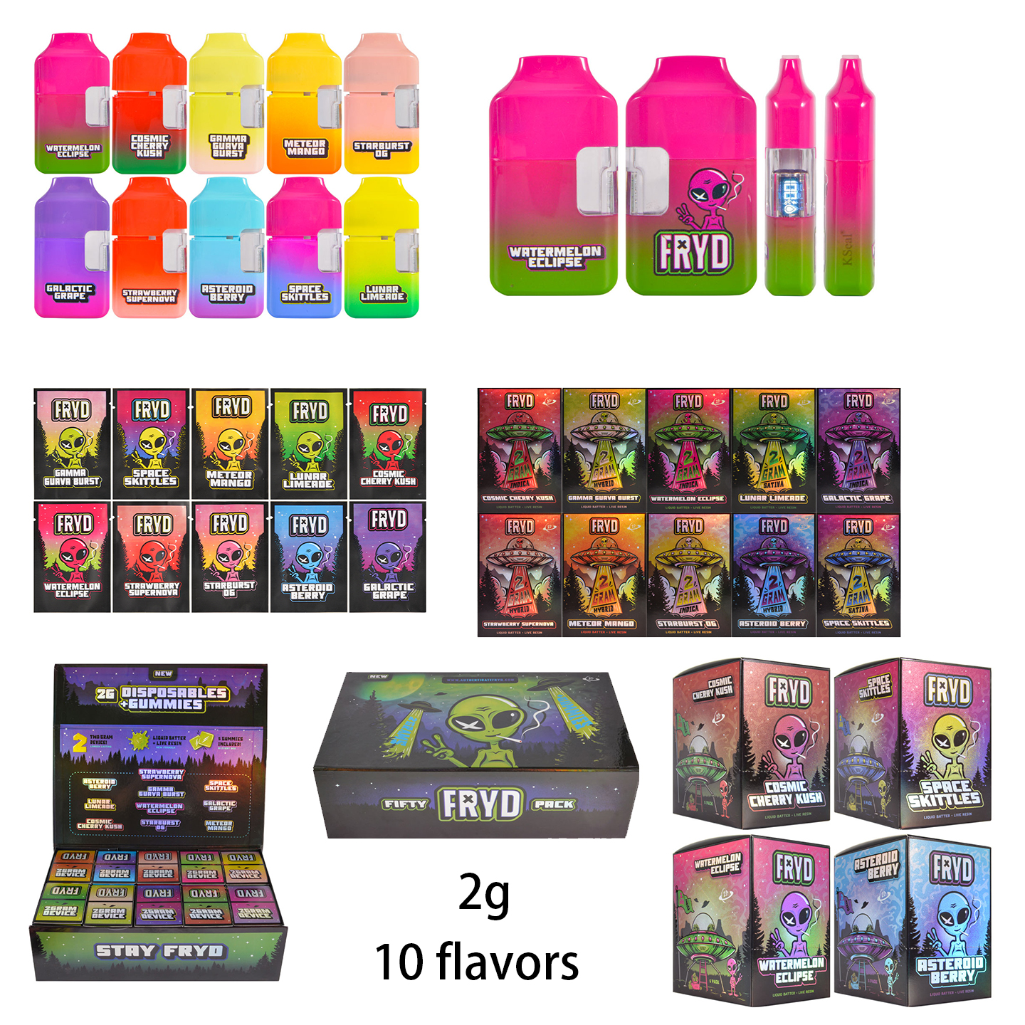 UK STOCK Fryd Box Type 2g Disposable Vape Pen 200pcs