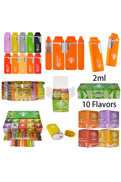 USA STOCK Clean Carts Liquid Diamonds Live Resin 2g Disposable vape pen 500pcs 01