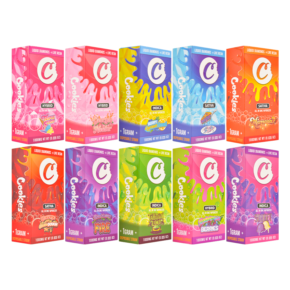 USA STOCK Cookies Double Colors 1g Liquid Diamond Live Resin With Screen Disposable Vape Pen 200pcs