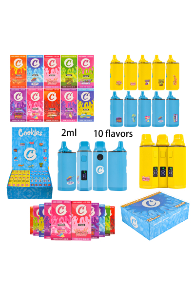 UK STOCK Cookies Double Colors 2g Liquid Diamond Live Resin With Screen Disposable Vape Pen 200pcs 01