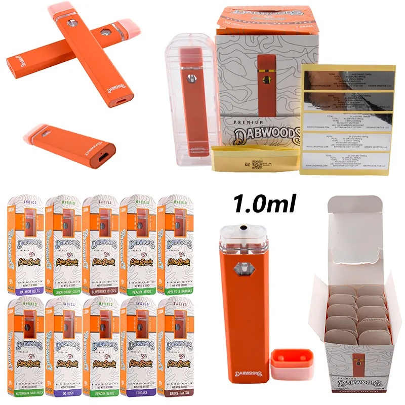 Custom dabwoods disposable 1000mg 1g disposable 1 gram vape pen full gram