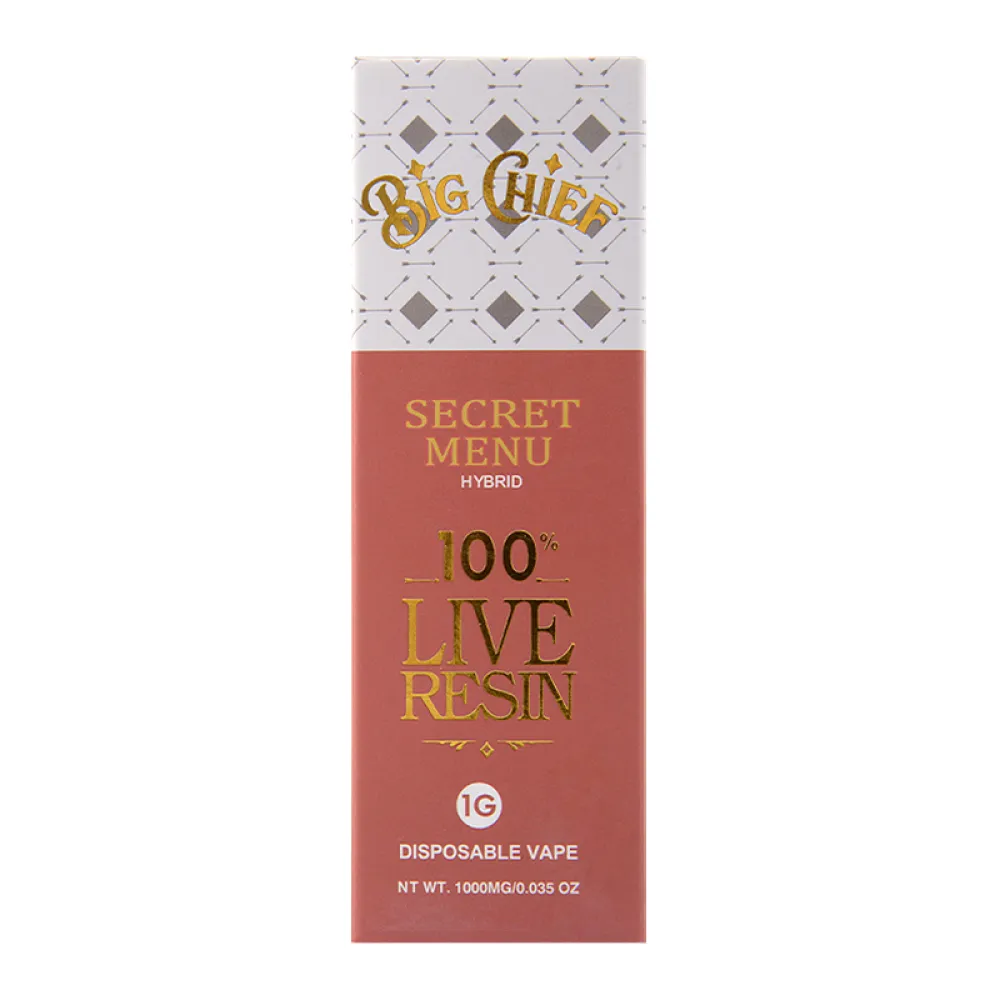 big chief 100% live resin disposable 1g disposable 